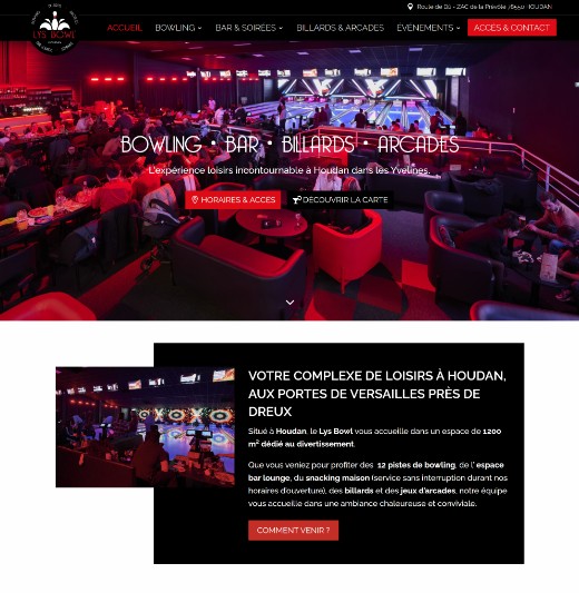 Site Internet pour bowling snack bar à Houdan